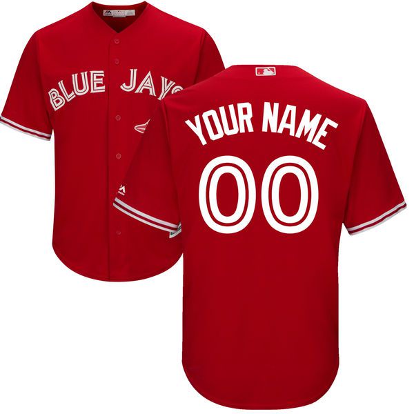 Men Toronto Blue Jays Majestic Red Scarlet 2017 Cool Base Replica Custom MLB Jersey->customized mlb jersey->Custom Jersey
